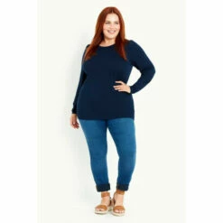 Evans Crew Neck Top For Female -Cheap Evans Clothing Store unnamed file 2825