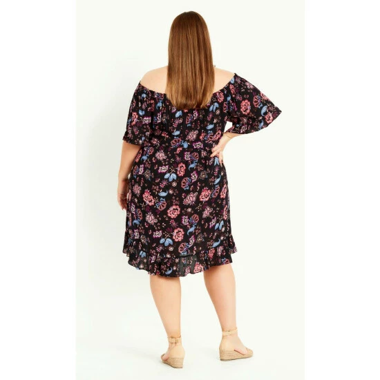 Evans Floral Bardot Dress For Female 4 Evans Floral Bardot Dress For Female - Image 2