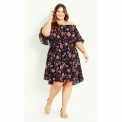 Evans Floral Bardot Dress For Female 9 Evans Floral Bardot Dress For Female -Cheap Evans Clothing Store unnamed file 2831