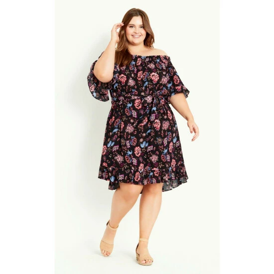 Evans Floral Bardot Dress For Female 6 Evans Floral Bardot Dress For Female - Image 4