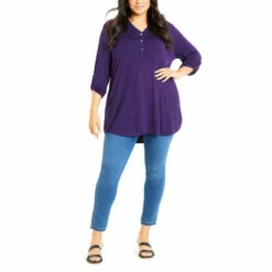 Evans Plain Jersey Shirt For Female -Cheap Evans Clothing Store unnamed file 2838