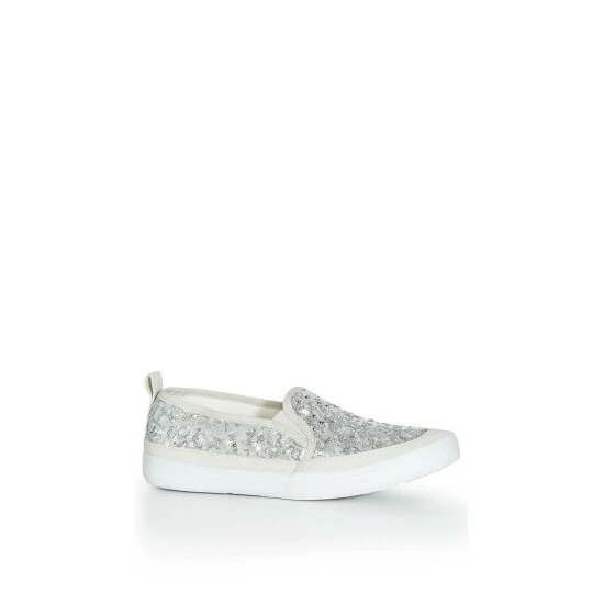 Evans Wide Fit Sequin Slip On Shoes For Female 6 Evans Wide Fit Sequin Slip On Shoes For Female - Image 4