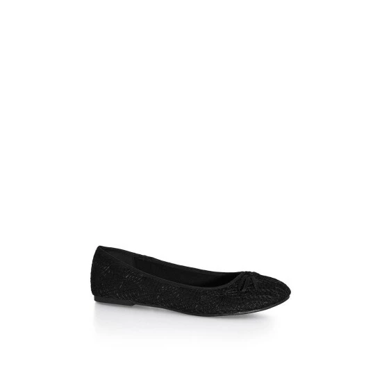 Evans Wide Fit Crochet Ballet Flats For Female 3 Evans Wide Fit Crochet Ballet Flats For Female