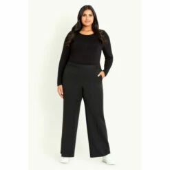 Evans Curve Fit Picasso Wide Leg Trousers - Short For Female -Cheap Evans Clothing Store unnamed file 2859