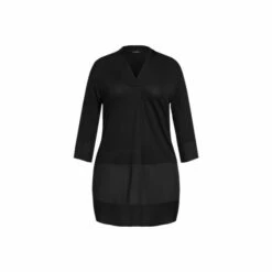 Evans Contrast Hem Hi Lo Top For Female -Cheap Evans Clothing Store unnamed file 3002