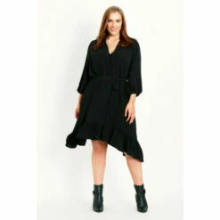 Evans Hanky Hem Sleeved Dress For Female