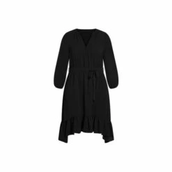 Evans Hanky Hem Sleeved Dress For Female -Cheap Evans Clothing Store unnamed file 3010