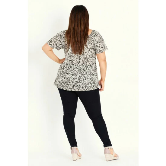 Evans Mini Floral Short Sleeve Top For Female 4 Evans Mini Floral Short Sleeve Top For Female - Image 2