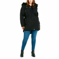 Evans Padded Parka Coat For Female -Cheap Evans Clothing Store unnamed file 302