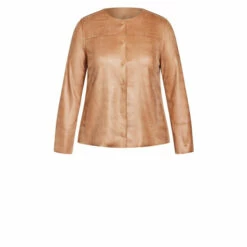 Evans Faux Leather Texture Jacket For Female -Cheap Evans Clothing Store unnamed file 3026