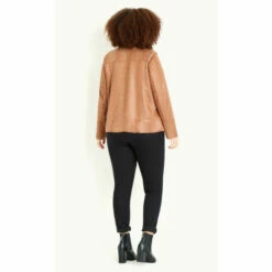 Evans Faux Leather Texture Jacket For Female -Cheap Evans Clothing Store unnamed file 3027