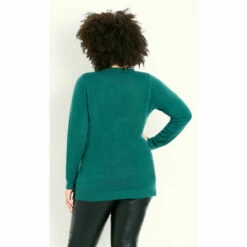 Evans V Neck Jumper For Female -Cheap Evans Clothing Store unnamed file 316