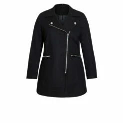 Evans Faux Fur Collar Coat For Female -Cheap Evans Clothing Store unnamed file 39