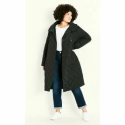 Evans Diamond Belted Coat For Female -Cheap Evans Clothing Store unnamed file 484