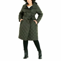 Evans Diamond Belted Coat For Female -Cheap Evans Clothing Store unnamed file 486