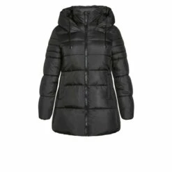 Evans Hooded Padded Coat For Female -Cheap Evans Clothing Store unnamed file 499