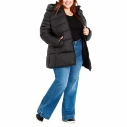 Evans Hooded Padded Coat For Female -Cheap Evans Clothing Store unnamed file 502