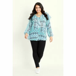 Evans Aztec Chiffon Top For Female -Cheap Evans Clothing Store unnamed file 519