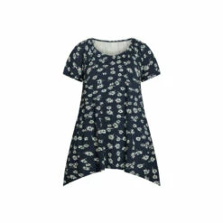 Evans Hanky Hem Print Tunic Top For Female -Cheap Evans Clothing Store unnamed file 527