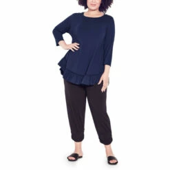 Evans Double Frill Plain Top For Female