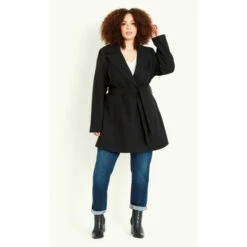 Evans Belted Coat For Female -Cheap Evans Clothing Store unnamed file 57