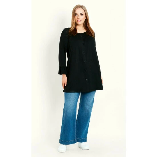 Evans Frill Sleeve Button Through Top For Female 6 Evans Frill Sleeve Button Through Top For Female - Image 4