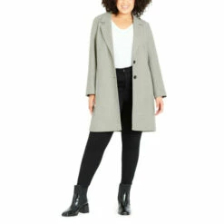 Evans Notched Lapel Coat For Female -Cheap Evans Clothing Store unnamed file 66