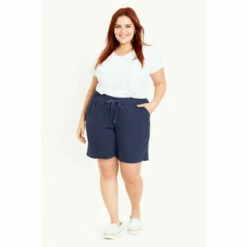 Evans Linen Blend Shorts For Female