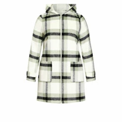Evans Hooded Check Coat For Female -Cheap Evans Clothing Store unnamed file 672