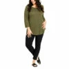 Evans 3/4 Sleeve Slash Neck Top For Female -Cheap Evans Clothing Store unnamed file 676