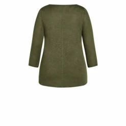 Evans 3/4 Sleeve Slash Neck Top For Female -Cheap Evans Clothing Store unnamed file 678