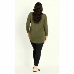 Evans 3/4 Sleeve Slash Neck Top For Female -Cheap Evans Clothing Store unnamed file 679