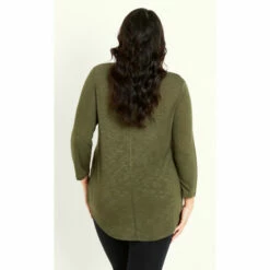 Evans 3/4 Sleeve Slash Neck Top For Female -Cheap Evans Clothing Store unnamed file 681