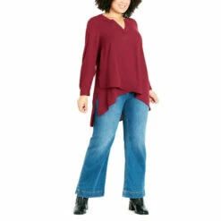 Evans Woven Asymmetrical Shirt For Female -Cheap Evans Clothing Store unnamed file 694