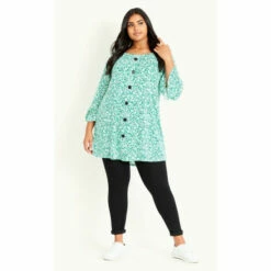 Evans Frill Sleeve Button Through Top For Female