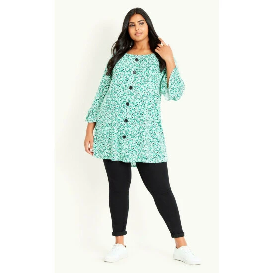 Evans Frill Sleeve Button Through Top For Female 3 Evans Frill Sleeve Button Through Top For Female