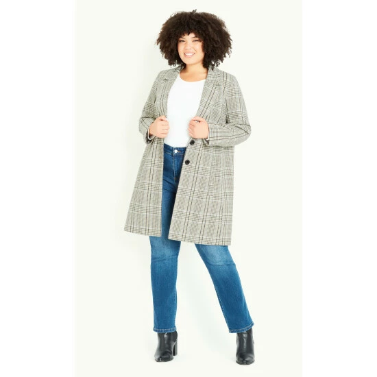 Evans Check Coat For Female 5 Evans Check Coat For Female - Image 3