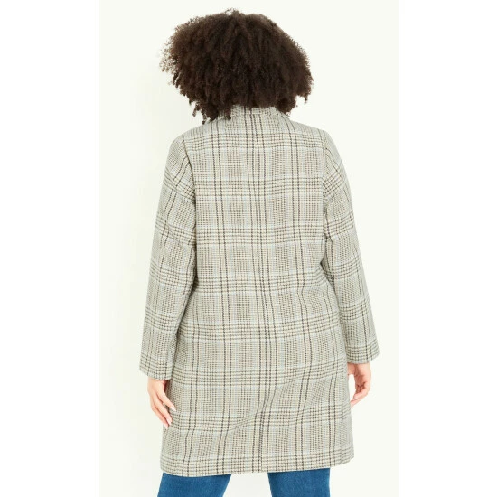 Evans Check Coat For Female 6 Evans Check Coat For Female - Image 4