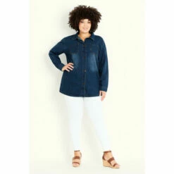 Evans Denim Shacket For Female -Cheap Evans Clothing Store unnamed file 730
