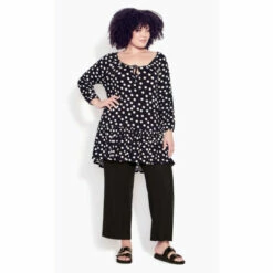 Evans Print Tiered Tunic Top For Female