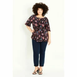 Evans Floral Festival Top For Female
