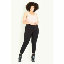 Evans Curve Fit Bengaline Tapered Trousers - Short For Female -Cheap Evans Clothing Store unnamed file 749
