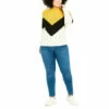 Evans Colour Block Jumper For Female -Cheap Evans Clothing Store unnamed file 750