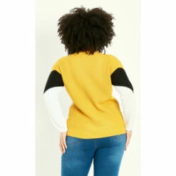 Evans Colour Block Jumper For Female -Cheap Evans Clothing Store unnamed file 753