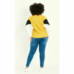 Evans Colour Block Jumper For Female -Cheap Evans Clothing Store unnamed file 755