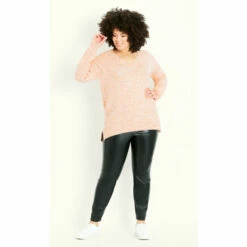 Evans Neppy V Neck Jumper For Female -Cheap Evans Clothing Store unnamed file 761