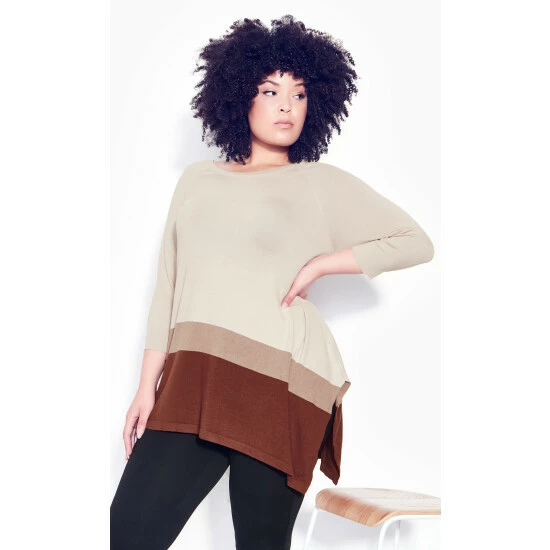 Evans Asymmetrical Splice Sweater For Female 4 Evans Asymmetrical Splice Sweater For Female - Image 2