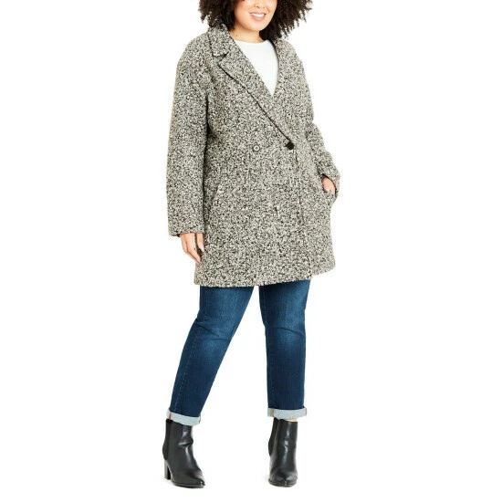 Evans Teddy Button Coat For Female 3 Evans Teddy Button Coat For Female