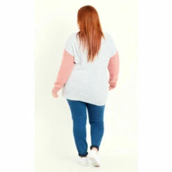 Evans Colour Block Sleeve Jumper For Female -Cheap Evans Clothing Store unnamed file 847