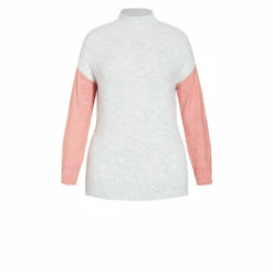 Evans Colour Block Sleeve Jumper For Female -Cheap Evans Clothing Store unnamed file 848